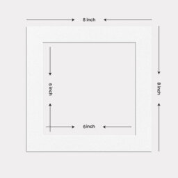 Ak Frames 8X8 White Picture Mounts To Fit 6X6 Aperture Size - Mount Board Only (No Frame Included) - thumbnail 3