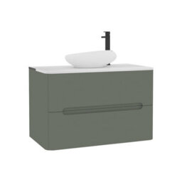 Royal Bathrooms Venice 800mm Sage Green Wall Mounted Bathroom Countertop Vanity Unit 2 Drawer With Nova Basin - thumbnail 7