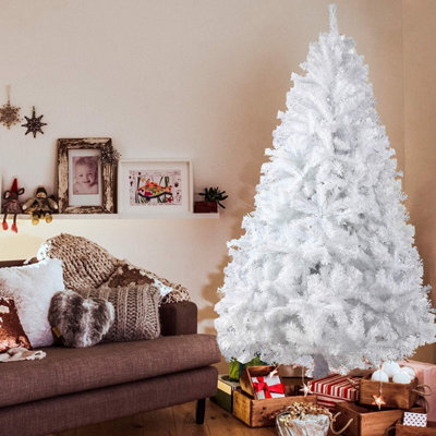 Prime Plus 6Ft (800 Tips) Artificial Christmas Tree Xmas Pine Tree With Metal Stand White - image 1