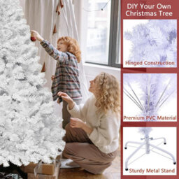 Prime Plus 6Ft (800 Tips) Artificial Christmas Tree Xmas Pine Tree With Metal Stand White - thumbnail 2