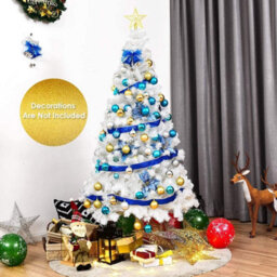 Prime Plus 6Ft (800 Tips) Artificial Christmas Tree Xmas Pine Tree With Metal Stand White - thumbnail 4