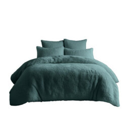 Teddy Bear Fleece Soft Cosy Duvet Cover + Pillow Case Set Teal - thumbnail 2