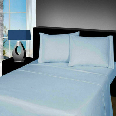 Chilimilii Flannelette Sheet Set 4Pc 100 % Brushed Cotton Thermal Soft Warm Bedding Set- Fitted Sheet +Flat Sheet +Pillowcase
