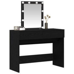 Walplus Dressing Table With Mirror&led Lights Black Oak Engineered Wood - thumbnail 3