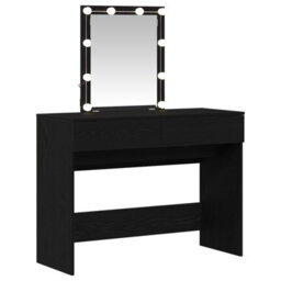 Walplus Dressing Table With Mirror&led Lights Black Oak Engineered Wood - thumbnail 2