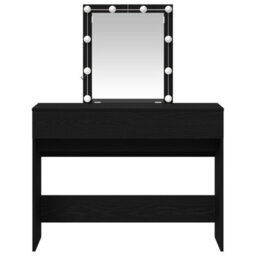 Walplus Dressing Table With Mirror&led Lights Black Oak Engineered Wood - thumbnail 6