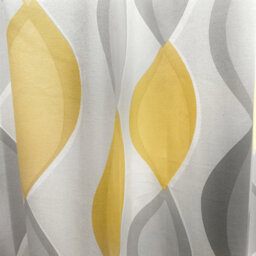 Fusion Lennox Modern Geo Print Yellow Eyelet Curtains - thumbnail 3
