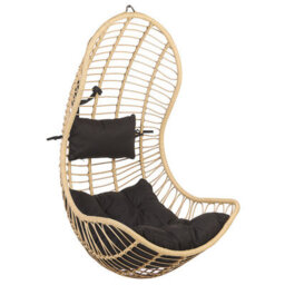 Beliani Hanging Chair With Stand Pineto Pe Rattan Natural - thumbnail 7