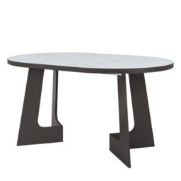 Furneo Belagio, White Marble Effect, Modern Round Extending Dining Table, 110Cm To 160Cm - thumbnail 3