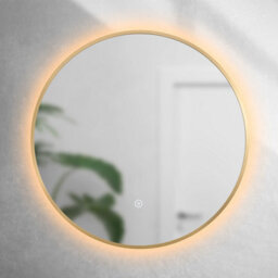 Brushed Brass 600mm Round Frame Mirror With Colour Change - thumbnail 5