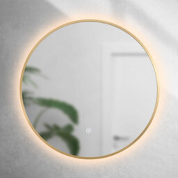 Brushed Brass 600mm Round Frame Mirror With Colour Change - thumbnail 4
