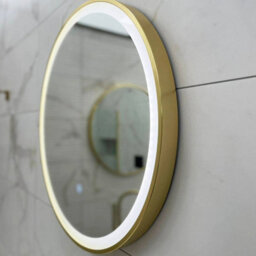 Brushed Brass 600mm Round Frame Mirror With Colour Change - thumbnail 7