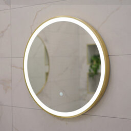 Brushed Brass 600mm Round Frame Mirror With Colour Change - thumbnail 9