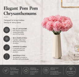 Amorly 38Pcs Artificial Pure Pink Ball Chrysanthemum Flowers Artificial Mums Flowers For Home Table Centerpiece Decor Silk Flowers - thumbnail 6