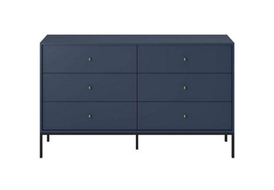 Arte Elegant Mono Chest Of Drawers H900mm W1540mm D390mm In Navy - Versatile Storage With Modern Flair - image 1