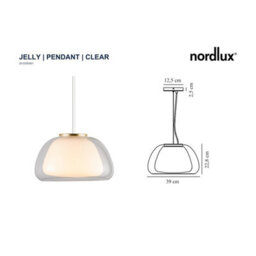 Nordlux Jelly Glass Pendant Light Hand Blown Glass Clear,mains - thumbnail 6