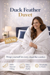ARLinens Duck Feather & Down Duvet Quilt 13.5 Tog Warm Cozy Extra Filled Hotel Quality Anti Allergic Duvet - thumbnail 5