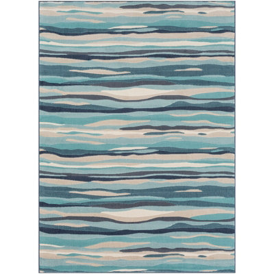 Livabliss City-Modern Blue Beige Grey Graphic Living Dining Bedroom Rug 120 X 170 Cm Easy Care, Non Shedding - image 1