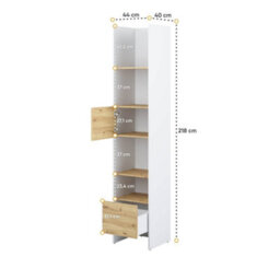 Arte Bed Concept Grey Tall Storage Cabinet 44Cm - thumbnail 3