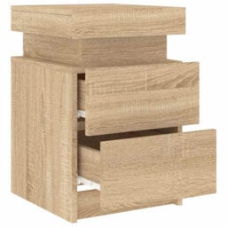 Walplus Bedside Cabinet With Led Lights Sonoma Oak 35X39X55 Cm - thumbnail 7