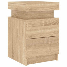 Walplus Bedside Cabinet With Led Lights Sonoma Oak 35X39X55 Cm - thumbnail 6