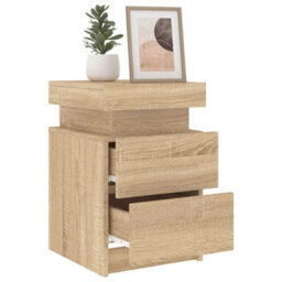 Walplus Bedside Cabinet With Led Lights Sonoma Oak 35X39X55 Cm - thumbnail 5