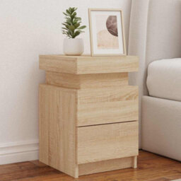 Walplus Bedside Cabinet With Led Lights Sonoma Oak 35X39X55 Cm - thumbnail 1