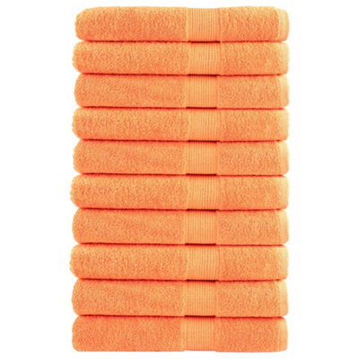 Berkfield Premium Sauna Towels Solund 10 Pcs Orange 80X200 Cm 600 Gsm - image 1