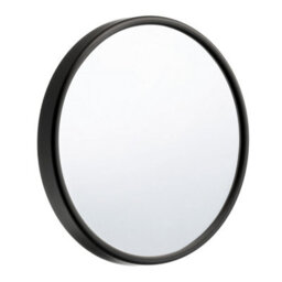 Beslagsboden Black Abs Plastic Bathroom Mirror (130mm) With Suction Cup Wall Mount, 12X Magnification, Makeup Shaving Mirror