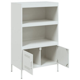 Berkfield Highboard White 68X39X113 Cm Steel - thumbnail 9