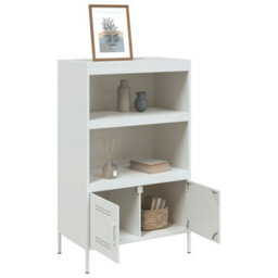 Berkfield Highboard White 68X39X113 Cm Steel - thumbnail 5