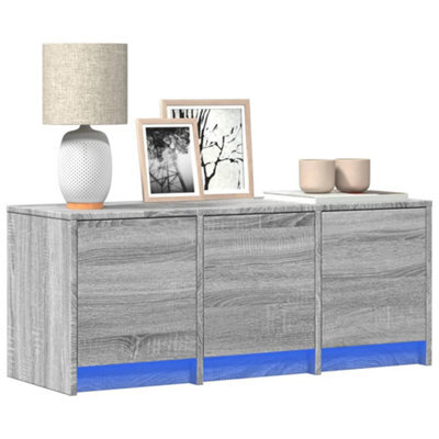 Berkfield Tv Cabinet With Led Grey Sonoma 97X34X40 Cm Engineered Wood - image 1