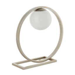 Luminosa Lighting Luminosa Enzo Globe Table Lamp Brushed Silver Finish, Gloss Opal Glass, 1X G9 - thumbnail 6