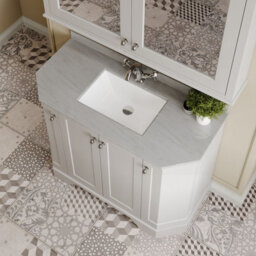 Hudson Reed Floor Standing 4 Door Angled Vanity Unit With 1 Tap Hole Grey Marble Top & Basin, Timeless Sand, 1036 X 470 mm - thumbnail 3