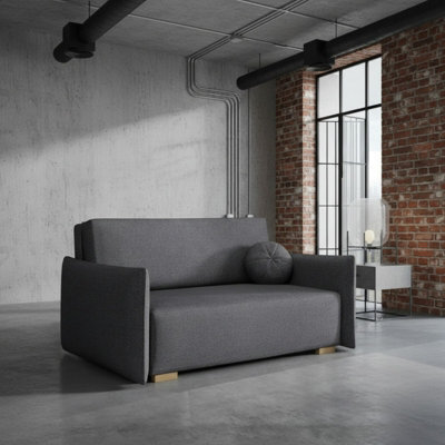 Viva Glov Iii Sofa Bed With Sleep Function Storage Container Chipboard Wooden Frame Sinuous Spring 154X98X85Cm Dark Grey - image 1