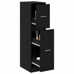 Walplus Apothecary Cabinet Black Oak 30 X 41 X 118 Cm Engineered Wood - thumbnail 3