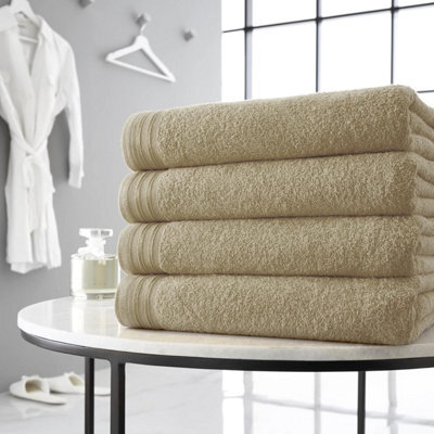 Gc Gaveno Cavailia 4 Pack Wilsford Supreme Bath Sheet Mocha Highly Absorbent Egyptian Cotton Towel Set - image 1
