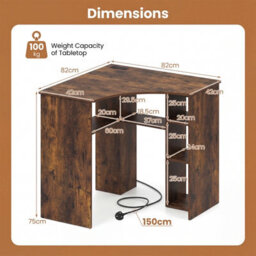 Costway Corner Desk Triangle Computer Desk With Storage Shelves - thumbnail 2