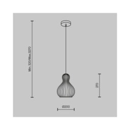 Luminosa Lighting Luminosa Roots Ii Modern 20Cm Wire Frame Pendant Ceiling Light Black 1Xe27 Beige Shade - thumbnail 2