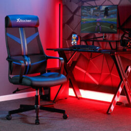 X Rocker Helix Ergonomic Pc Office Mesh Gaming Chair - Black / Blue - thumbnail 1
