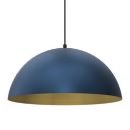 Milagro Beta Hand Made Designer Pendant Lamp 45Cm 1Xe27 In Matt Blue With Gold Interior - thumbnail 2