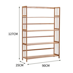 Living And Home Bamboo Freestanding Bookshelf Storage Rack  For Office And Study Room - thumbnail 5