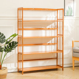 Living And Home Bamboo Freestanding Bookshelf Storage Rack  For Office And Study Room - thumbnail 2
