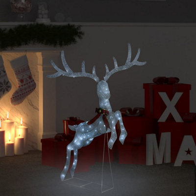 Berkfield Flying Reindeer Christmas Decoration 120 Leds White Cold White - image 1