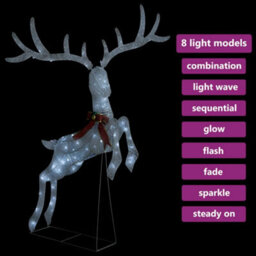 Berkfield Flying Reindeer Christmas Decoration 120 Leds White Cold White - thumbnail 4