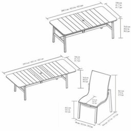 Xample Agio Morien 9-Piece Extendable Dining Set 8 Sling Chairs Resysta Table Aluminium Frames Low-Maintenance Outdoor Cover Included - thumbnail 2