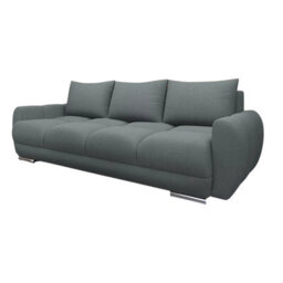 Logo 3 Velour Fabric Sofa Bed Easy To Clean Upholstery Pull Out Bed Storage Bonell Springs Grey - thumbnail 3