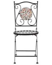 Beliani Set Of 2 Garden Chairs Casario Metal Black - thumbnail 6