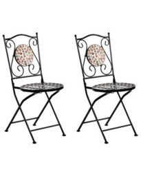 Beliani Set Of 2 Garden Chairs Casario Metal Black - thumbnail 4