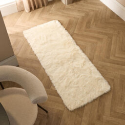 Ohs Soft Fluffy Runner Rug Anti-Slip Floor Mat, Cream - 60 X 150Cm - thumbnail 2